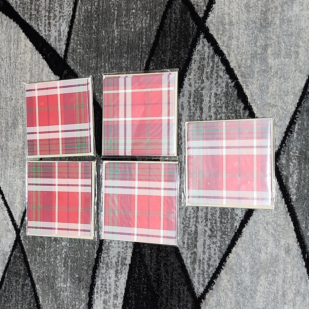 MICHAEL'S 30 PLAID BLANK NOTE CARDS & ENVELOPES BUNDLE
